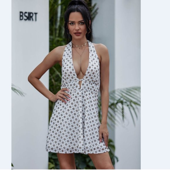 A Classy Chic Boutique Dresses & Skirts - Eilly bazar Printed Halter Neck Mini Dress